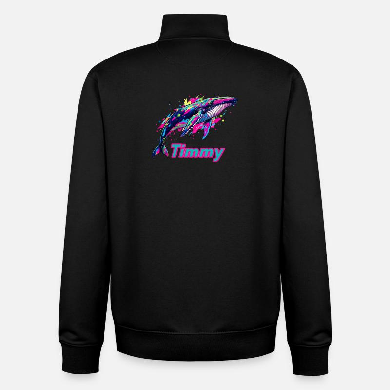Graffiti néon de Timmy - Sweat zippé unisexe en coton bio Stanley/Stella - noir