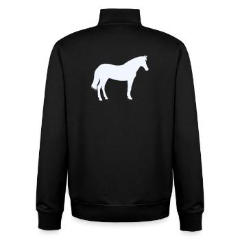 Pferdesilhouette in Milchweiß - Unisex Organic Zip Sweatshirt von Stanley/Stella - Schwarz - Hinten - AI Model Male 185 light (185cm)