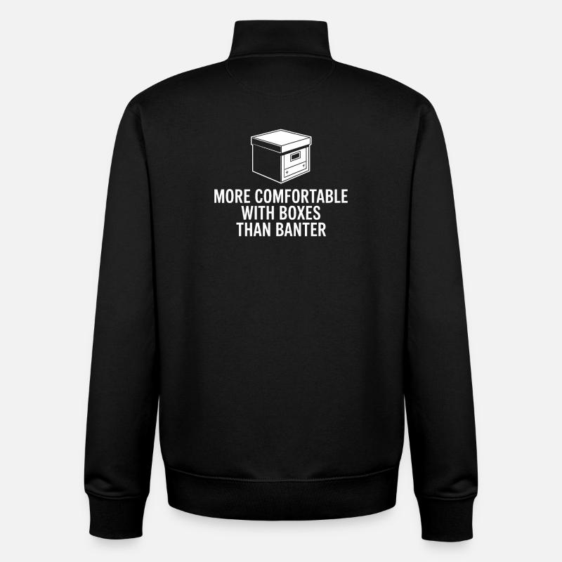 Boxes Over Banter Comfort - Unisex Organic Zip Sweatshirt by Stanley/Stella - black
