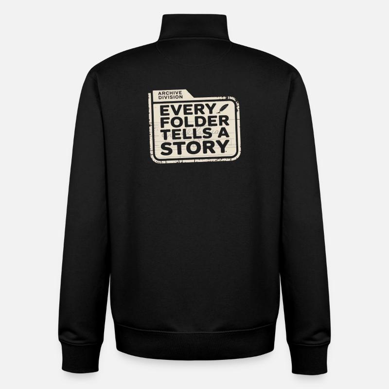 Every Folder Tells a Story - Unisex Organic Zip Sweatshirt by Stanley/Stella - black