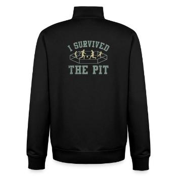 I Survived The Pit Ring - Unisex Organic Zip Sweatshirt by Stanley/Stella - black - Back - AI Model Male 185 light (185cm)