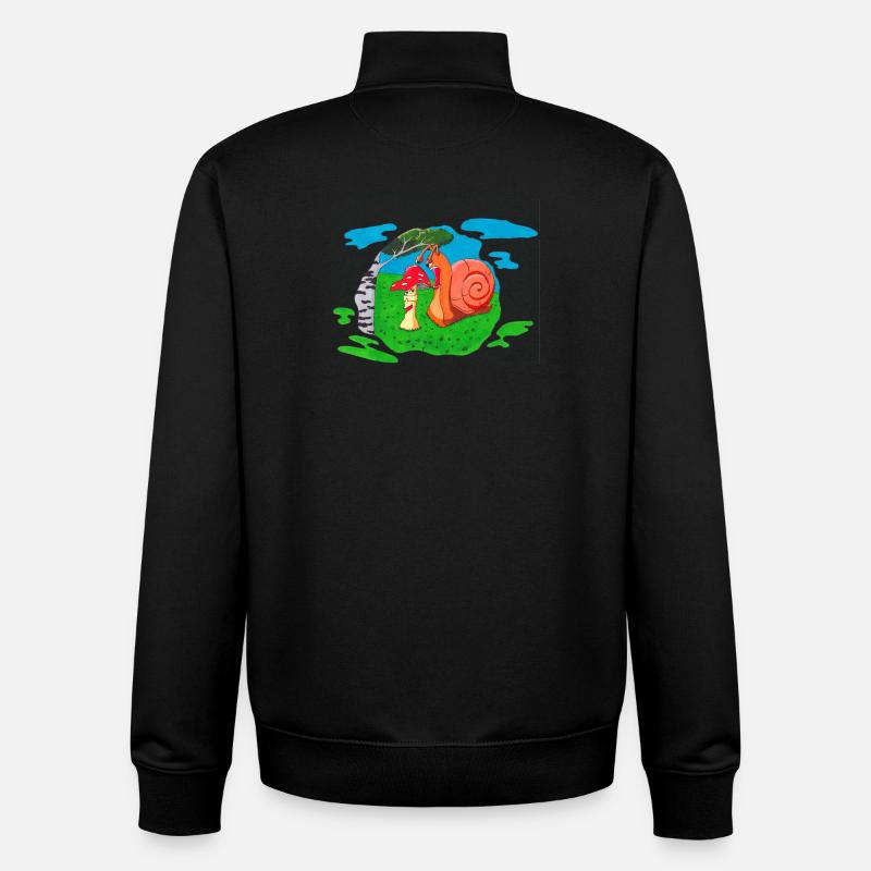 Front champignon - Sweat zippé unisexe en coton bio Stanley/Stella - noir