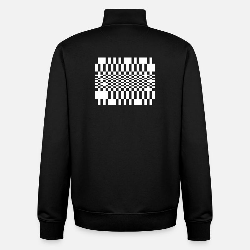 Optisches Wellengitter - Unisex Organic Zip Sweatshirt von Stanley/Stella - Schwarz