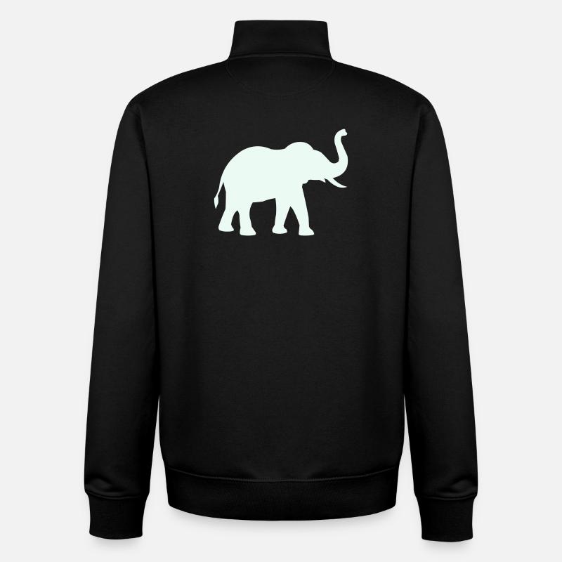 Elefanten Silhouette Mintpastell - Unisex Organic Zip Sweatshirt von Stanley/Stella - Schwarz