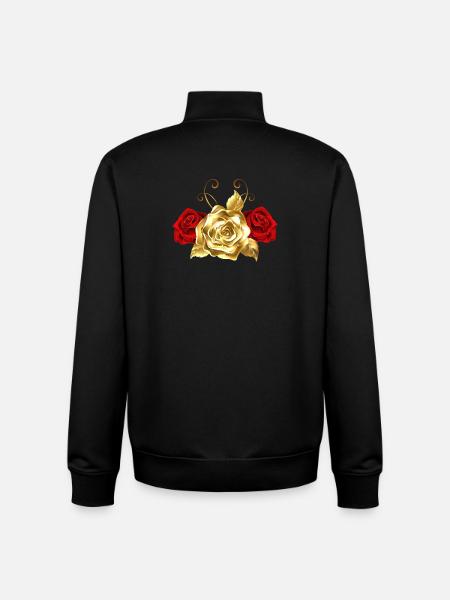 Goldene Rose - Unisex Organic Zip Sweatshirt von Stanley/Stella - Schwarz