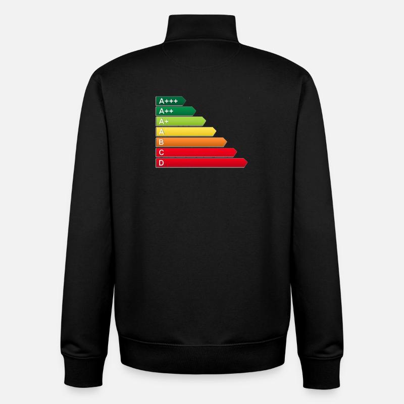SF Energieetikett - Unisex Organic Zip Sweatshirt von Stanley/Stella - Schwarz