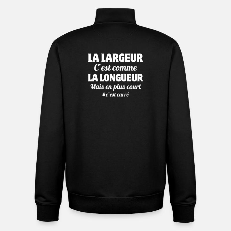 maths, mathématiques, longueur, largeur - Sweat zippé unisexe en coton bio Stanley/Stella - noir