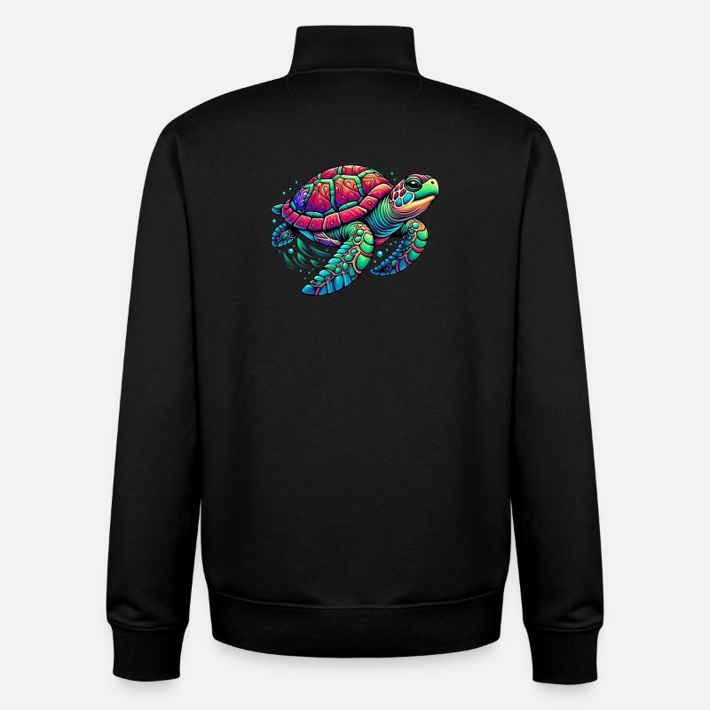 Turtle - Unisex Organic Zip Sweatshirt by Stanley/Stella - black