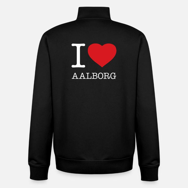 I LOVE AALBORG - Unisex Organic Zip Sweatshirt by Stanley/Stella - black