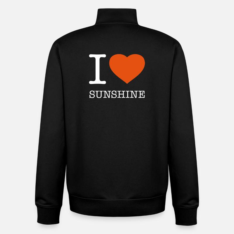 I LOVE SUNSHINE Sonne - Unisex Organic Zip Sweatshirt von Stanley/Stella - Schwarz