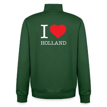 J’ADORE LA HOLLANDE - Sweat zippé unisexe en coton bio Stanley/Stella - vert bouteille - Dos - AI Model Male 185 dark (185cm)