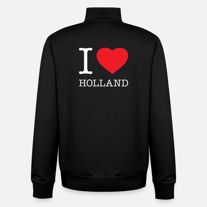 J’ADORE LA HOLLANDE - Sweat zippé unisexe en coton bio Stanley/Stella - noir