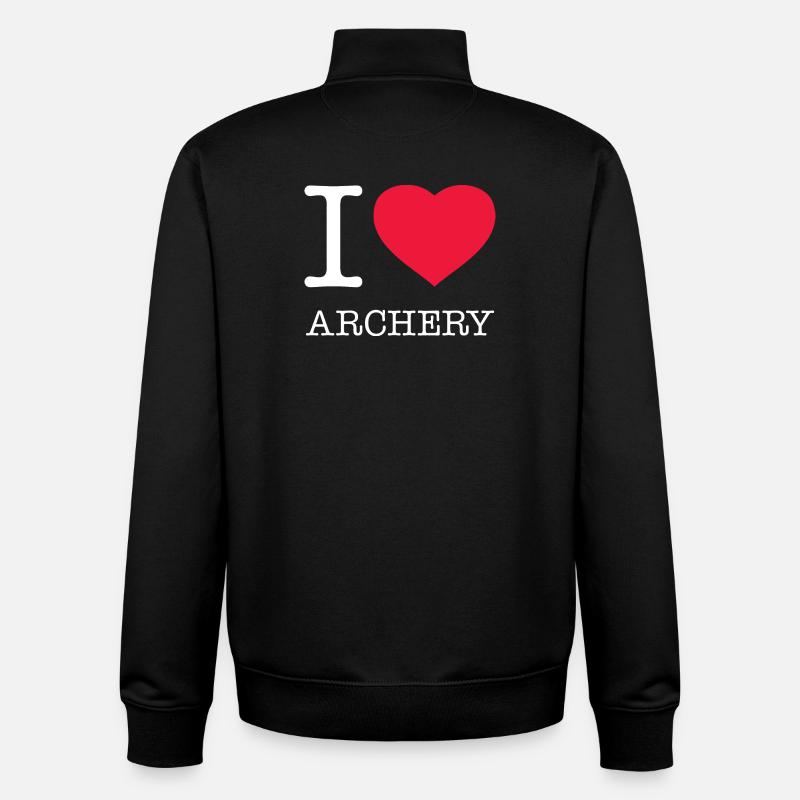 I LOVE ARCHERY - Unisex Organic Zip Sweatshirt von Stanley/Stella - Schwarz