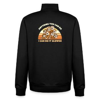 Faultier Haufen Mit Spruch Vintage Retro Cartoon - Unisex Organic Zip Sweatshirt von Stanley/Stella - Schwarz - Hinten - AI Model Male 185 light (185cm)