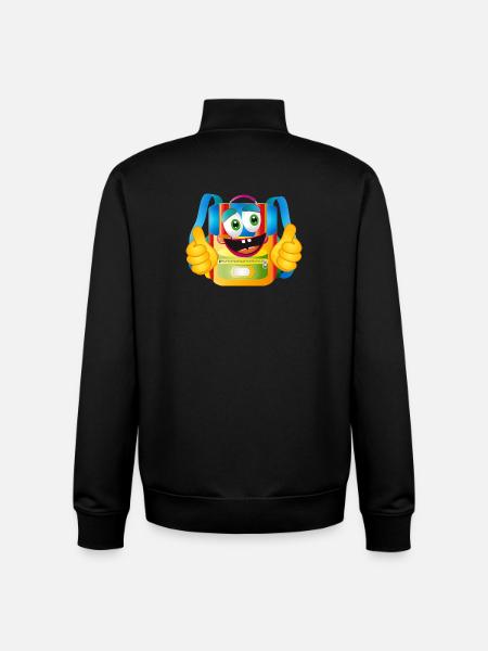 Lustiger Comic-Schulranzen mit Daumen hoch - Unisex Organic Zip Sweatshirt von Stanley/Stella - Schwarz