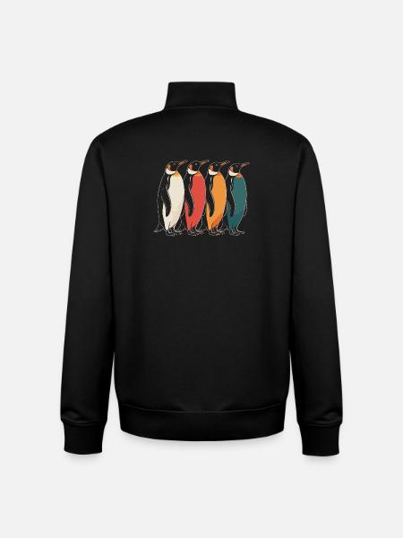 Farbenfrohe Pinguine - Unisex Organic Zip Sweatshirt von Stanley/Stella - Schwarz