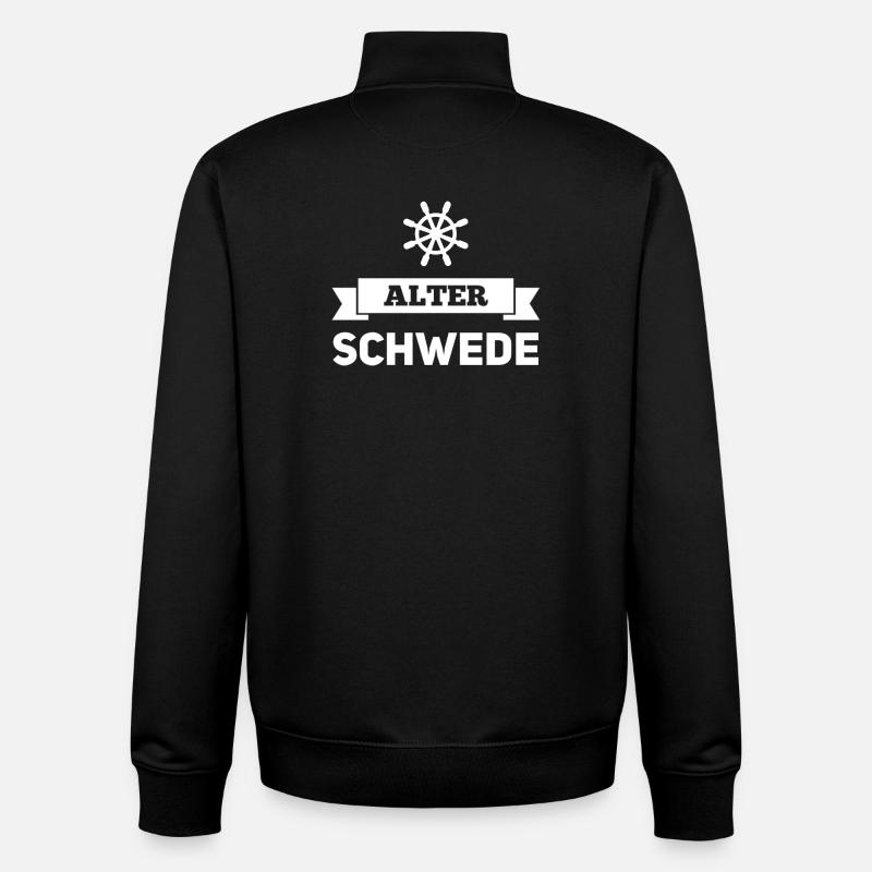 Old Swede Funny Expression Saying - Unisex Organic Zip Sweatshirt by Stanley/Stella - black
