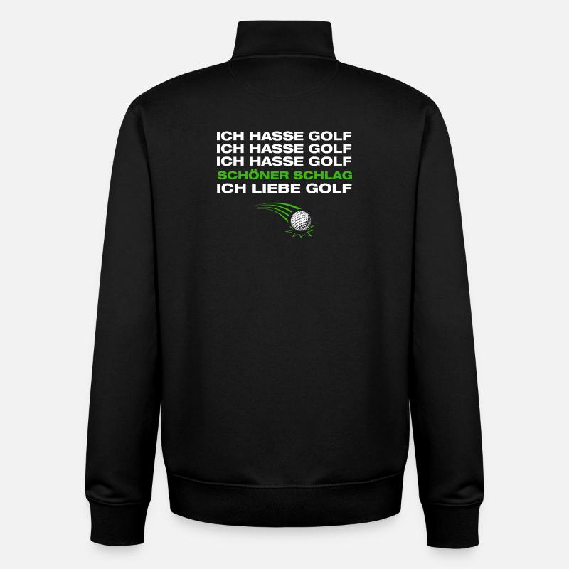 I love golf golfer golfing - Unisex Organic Zip Sweatshirt by Stanley/Stella - black