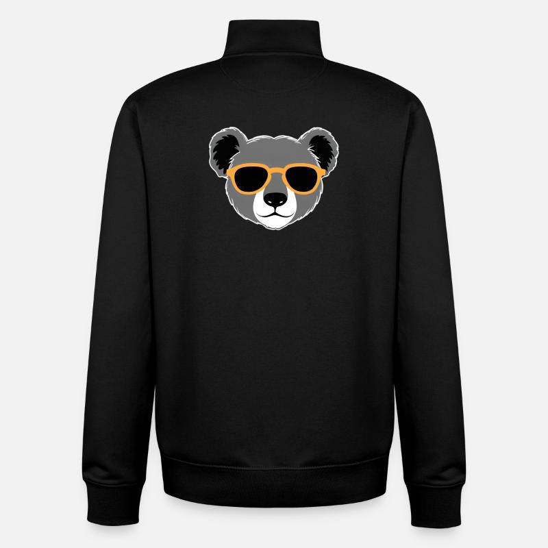 Koala Sunglasses Summer Look - Unisex Organic Zip Sweatshirt by Stanley/Stella - black