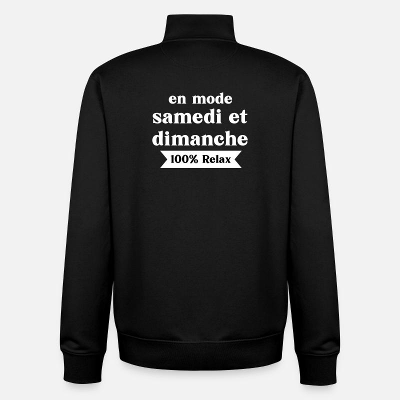 En Mode Samedi Dimanche - Sweat zippé unisexe en coton bio Stanley/Stella - noir