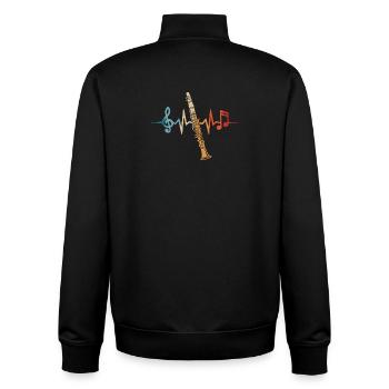 Klarinette Herzschlag Klarinettist Musiker - Unisex Organic Zip Sweatshirt von Stanley/Stella - Schwarz - Hinten - AI Model Male 185 light (185cm)