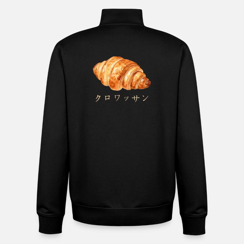 Conception de texte japonais croissant mignon - Sweat zippé unisexe en coton bio Stanley/Stella - noir