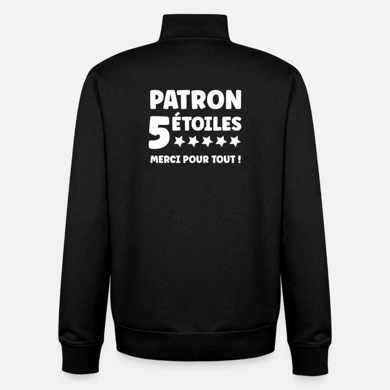 patron - Sweat zippé unisexe en coton bio Stanley/Stella - noir