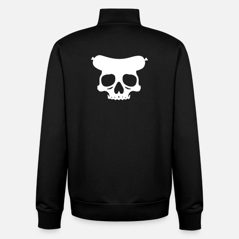 Crâne de saucisse - Sweat zippé unisexe en coton bio Stanley/Stella - noir