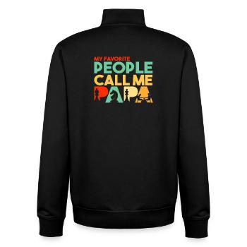 Meine Lieblingsleute nennen mich Papa Schachspieler-Geschenk - Unisex Organic Zip Sweatshirt von Stanley/Stella - Schwarz - Hinten - AI Model Male 185 light (185cm)