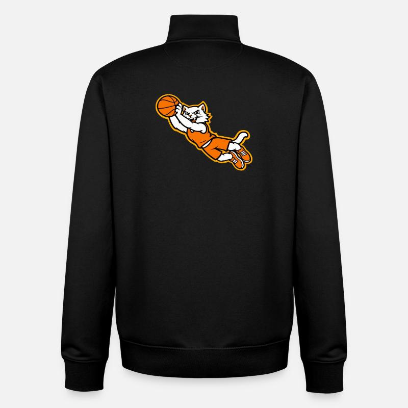 Wildcat-Basketball Flying Dunk Maskottchen - Unisex Organic Zip Sweatshirt von Stanley/Stella - Schwarz