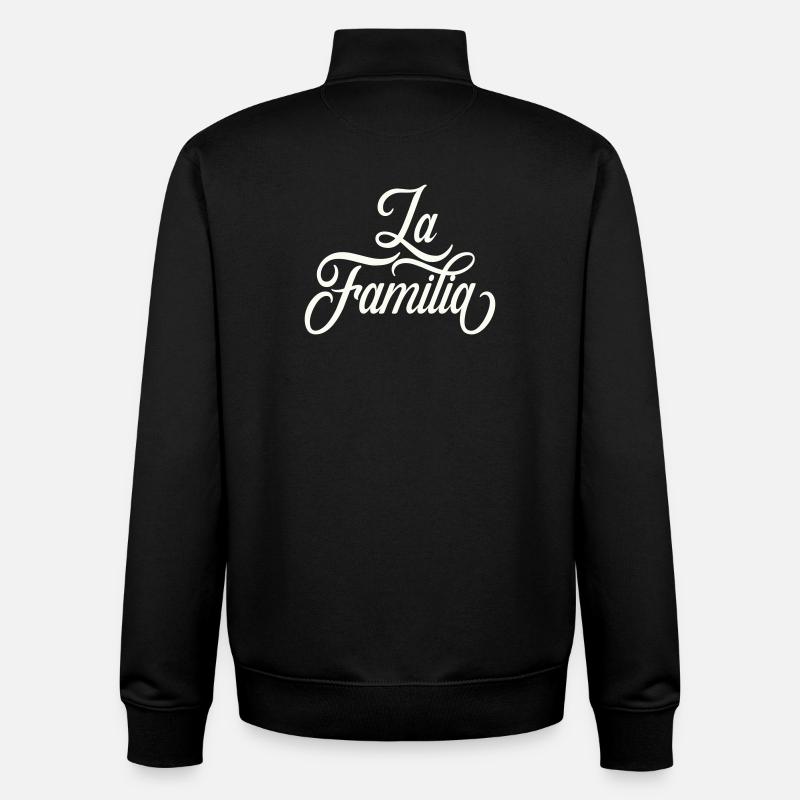 Lettrage de la famille La - Sweat zippé unisexe en coton bio Stanley/Stella - noir
