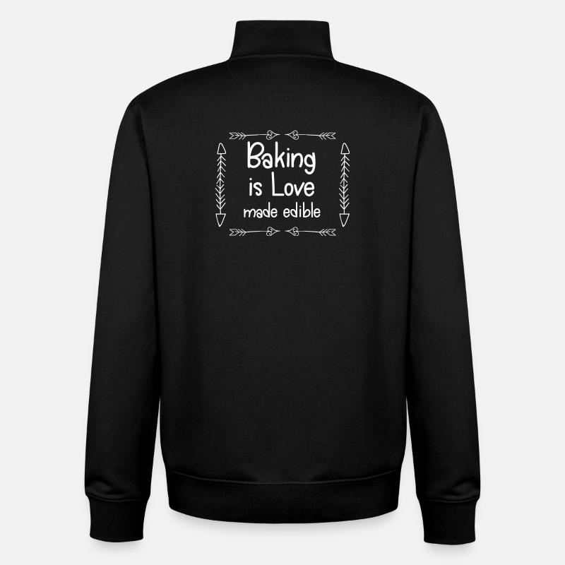 Backen ist essbare Liebe - Unisex Organic Zip Sweatshirt von Stanley/Stella - Schwarz