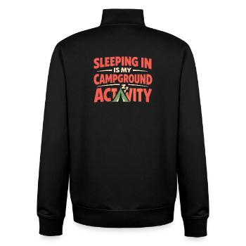 Camping Schlafen Sie In Keinem - Unisex Organic Zip Sweatshirt von Stanley/Stella - Schwarz - Hinten - AI Model Male 185 light (185cm)