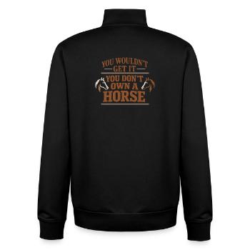 Horse People Equestrian Identity Barn - Unisex Organic Zip Sweatshirt von Stanley/Stella - Schwarz - Hinten - AI Model Male 185 light (185cm)