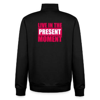 Live In The Moment Achtsamkeit Präsenz Bewusstsein - Unisex Organic Zip Sweatshirt von Stanley/Stella - Schwarz - Hinten - AI Model Male 185 light (185cm)