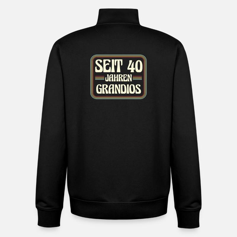 40e anniversaire 40e anniversaire - Sweat zippé unisexe en coton bio Stanley/Stella - noir