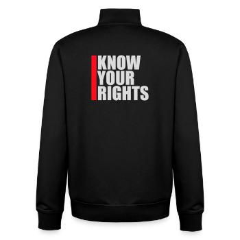 Know Your Rights Activism Justice Freedom - Unisex Organic Zip Sweatshirt by Stanley/Stella - black - Back - AI Model Male 185 light (185cm)