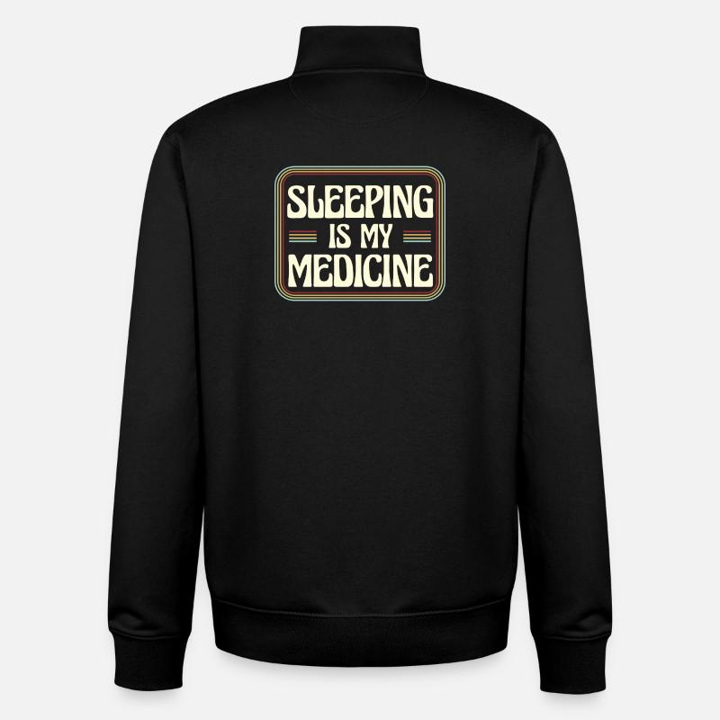 Dormir, c’est mon remède - Sweat zippé unisexe en coton bio Stanley/Stella - noir