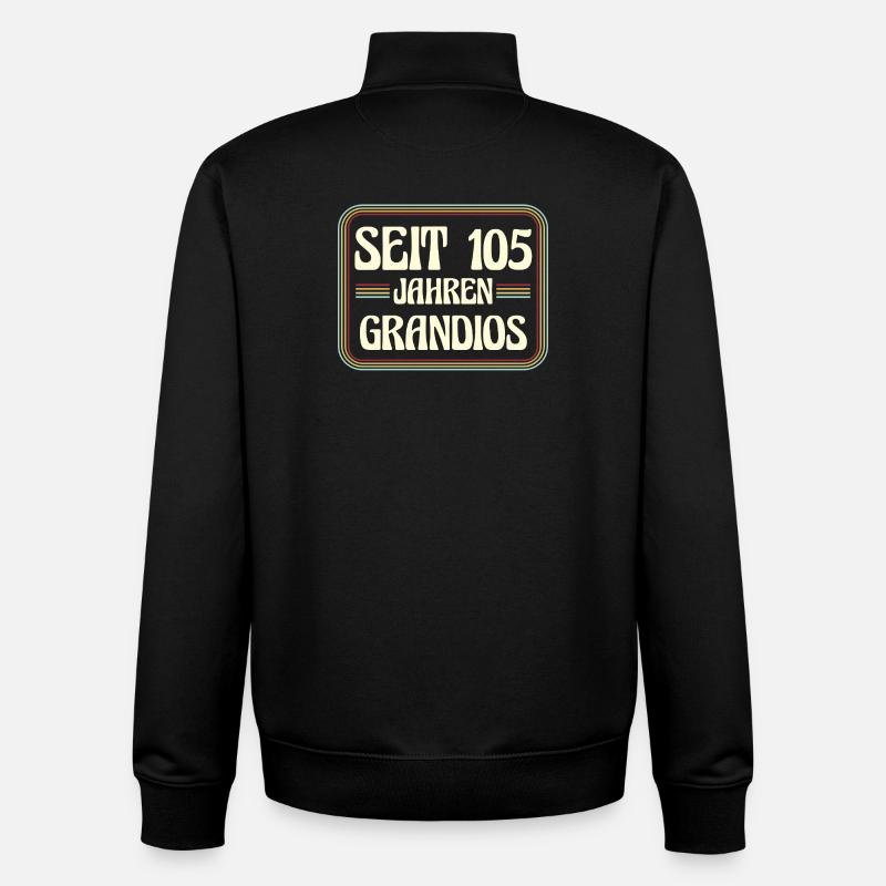 105 ans anniversaire 105e anniversaire - Sweat zippé unisexe en coton bio Stanley/Stella - noir