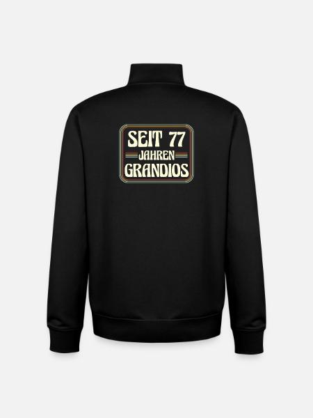 77 ans Anniversaire 77e - Sweat zippé unisexe en coton bio Stanley/Stella - noir