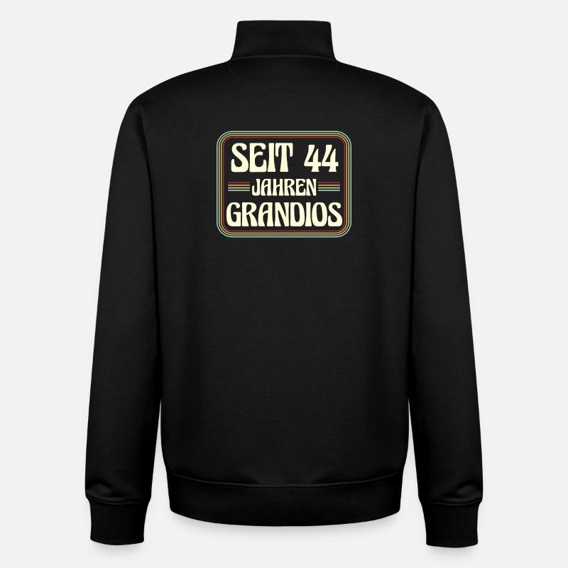 44 ans Anniversaire 44e anniversaire - Sweat zippé unisexe en coton bio Stanley/Stella - noir