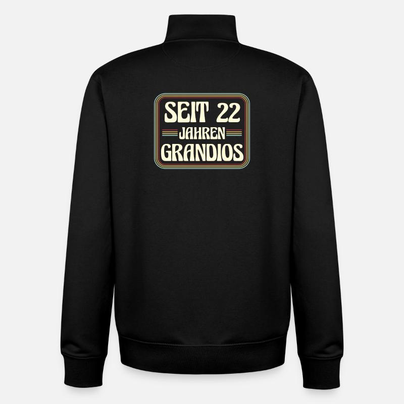 22 ans Anniversaire 22e anniversaire - Sweat zippé unisexe en coton bio Stanley/Stella - noir