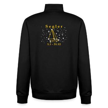 Segeln Segler Segelboot Kapitän Sternzeichen  - Unisex Organic Zip Sweatshirt von Stanley/Stella - Schwarz - Hinten - AI Model Male 185 light (185cm)