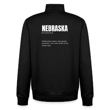 Nebraska Bold Typo Emblem - Unisex Organic Zip Sweatshirt by Stanley/Stella - black - Back - AI Model Male 185 light (185cm)