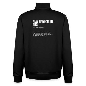 New Hampshire Girl: Free Strength - Unisex Organic Zip Sweatshirt by Stanley/Stella - black - Back - AI Model Male 185 light (185cm)