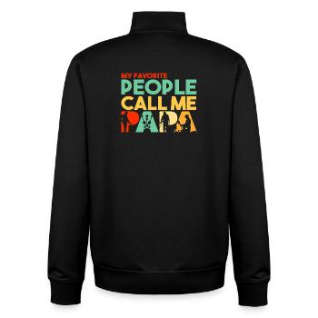 Meine Lieblingsleute nennen mich Papa Metalldetektor - Unisex Organic Zip Sweatshirt von Stanley/Stella - Schwarz - Hinten - AI Model Male 185 light (185cm)