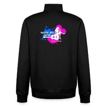 Master with guitar - Blau Pink Weiß - Unisex Organic Zip Sweatshirt von Stanley/Stella - Schwarz - Hinten - AI Model Male 185 light (185cm)
