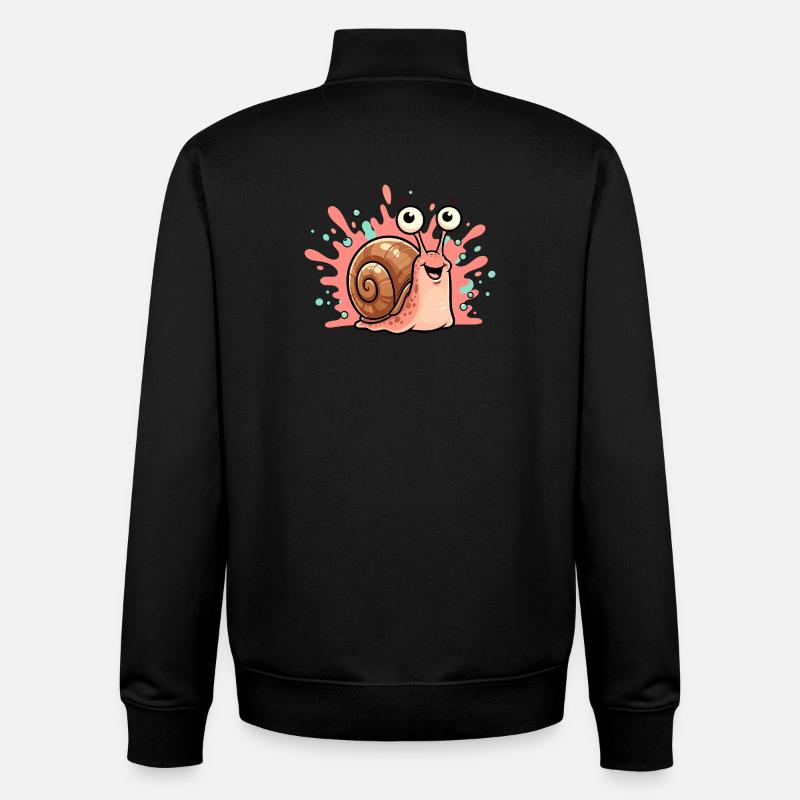 Design joyeux de l’escargot - Sweat zippé unisexe en coton bio Stanley/Stella - noir