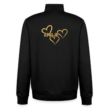 First name Emilie - Unisex Organic Zip Sweatshirt by Stanley/Stella - black - Back - AI Model Male 185 light (185cm)