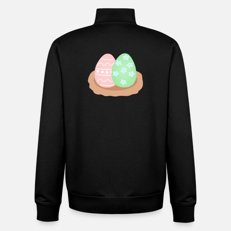 Pastel Easter Egg Duo in Nest - Unisex Organic Zip Sweatshirt by Stanley/Stella - black